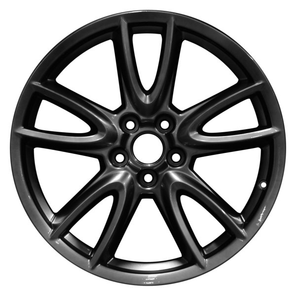 Perfection Wheel® - 19 x 9 5 V-Spoke Hyper Dark Smoked Silver Full Face Bright Alloy Factory Wheel (Refinished)