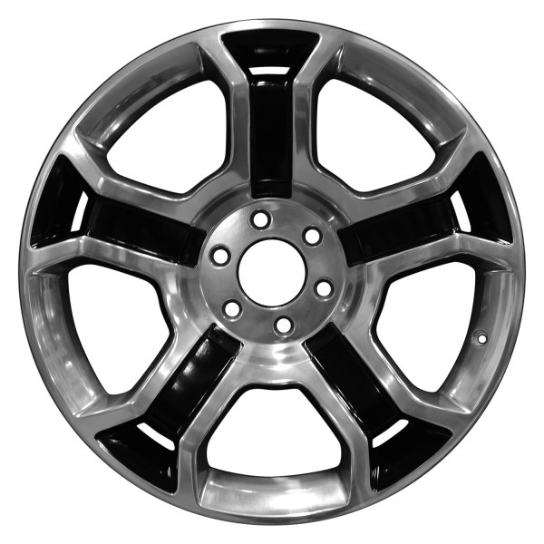 Perfection Wheel® - 22 x 9 5-Spoke Low Gloss Black Polish Alloy Factory Wheel (Refinished)