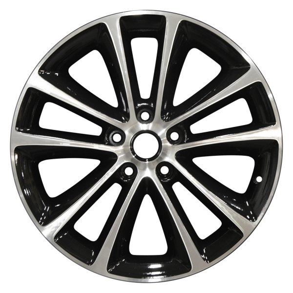 Perfection Wheel® - 18 x 8 5 V-Spoke Black Machined Bright Alloy Factory Wheel (Refinished)