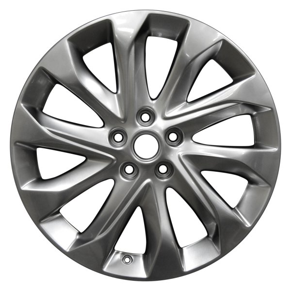 Perfection Wheel® - 19 x 7.5 10 Turbine-Spoke Hyper Bright Smoked Silver Full Face Bright Alloy Factory Wheel (Refinished)
