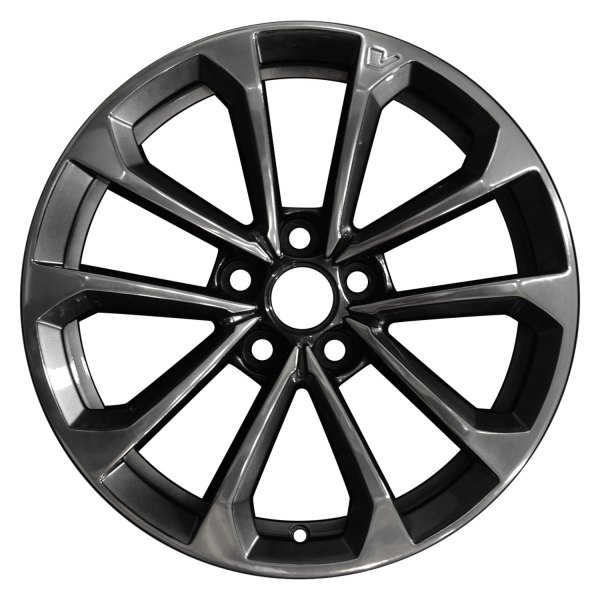 Perfection Wheel® - 18 x 9 5 V-Spoke Hyper Dark Smoked Silver Polish Alloy Factory Wheel (Refinished)