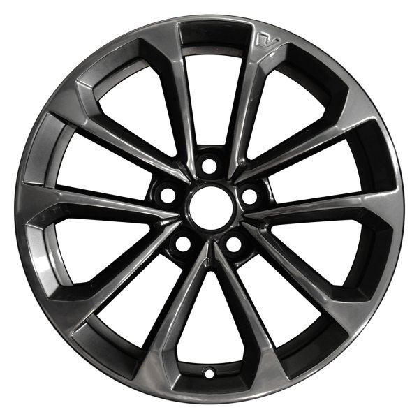 Perfection Wheel® - 18 x 9.5 5 V-Spoke Hyper Dark Smoked Silver Polish Alloy Factory Wheel (Refinished)