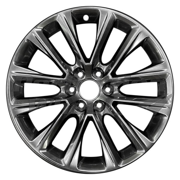 Perfection Wheel® - 22 x 9 6 V-Spoke GunMetal Dark Smoked Hyper Silver Full Face Bright Alloy Factory Wheel (Refinished)