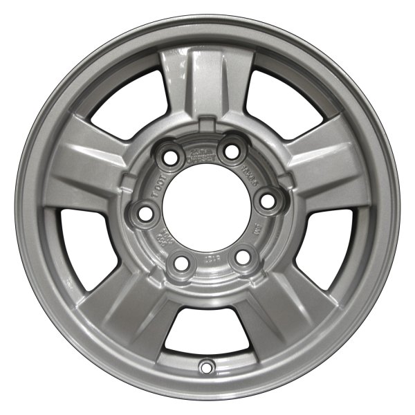 Perfection Wheel® - 15 x 6.5 5-Spoke Sparkle Silver Lip Cut Alloy Factory Wheel (Refinished)