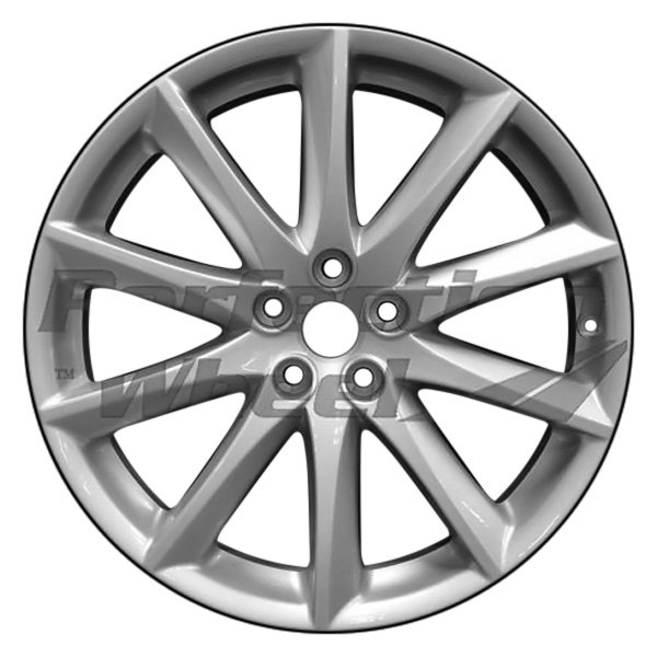 Perfection Wheel® - 19 x 9 5 V-Spoke Fine Bright Silver Full Face Alloy Factory Wheel (Refinished)