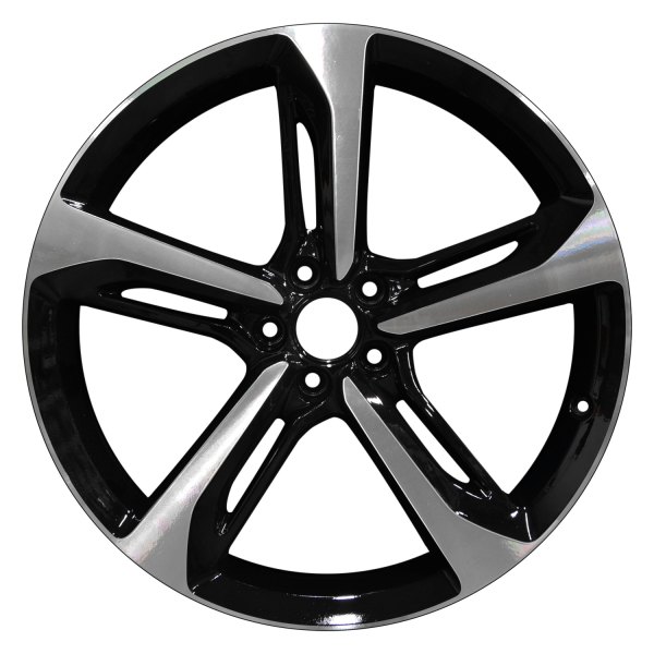 Perfection Wheel® - 21 x 9 Double 5-Spoke Black Machined Bright Alloy Factory Wheel (Refinished)