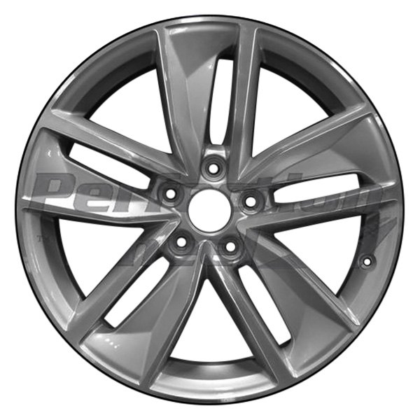 Perfection Wheel® - 18 x 7 Double 5-Spoke Dark Silver Machined Bright Alloy Factory Wheel (Refinished)
