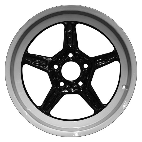 Perfection Wheel® - 17 x 8 5-Spoke Silver Flange with Black Face Full Face Alloy Factory Wheel (Refinished)