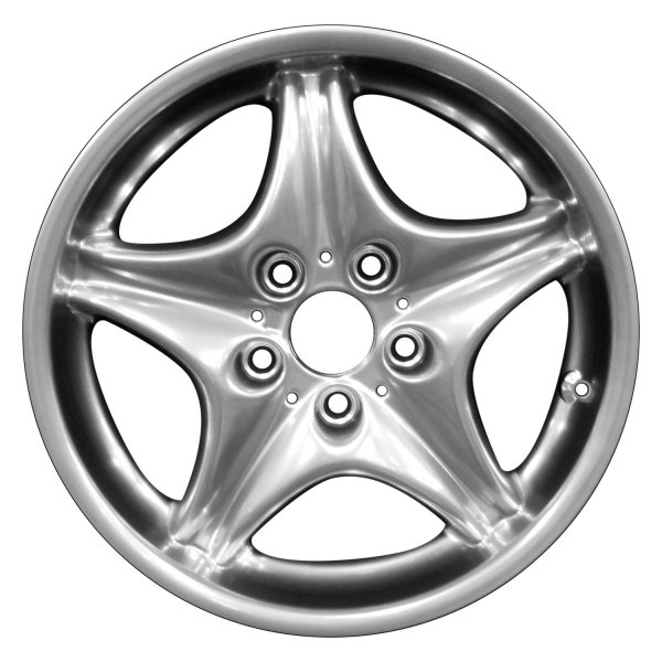 Perfection Wheel® - 17 x 9 5-Slot Hyper Bright Smoked Silver Full Face Alloy Factory Wheel (Refinished)