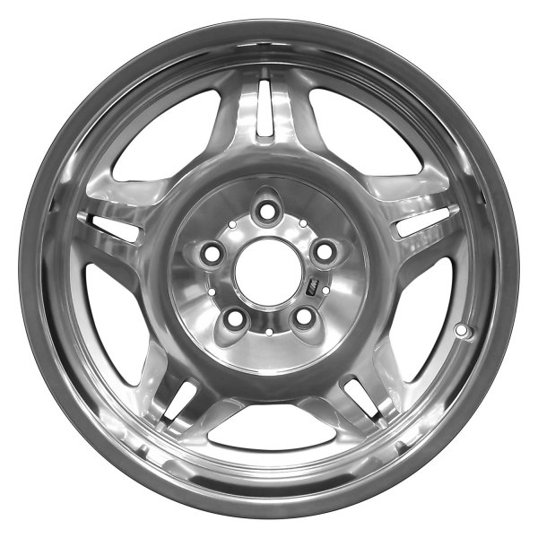 Perfection Wheel® - 17 x 8.5 5-Spoke Bright Fine Silver Polished Texture Alloy Factory Wheel (Refinished)