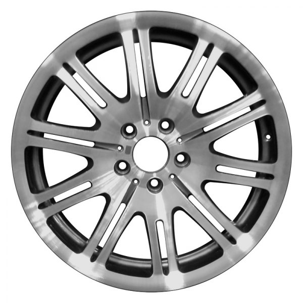 Perfection Wheel® - 19 x 9.5 10 Double I-Spoke Dark Metallic Charcoal Machined Bright Alloy Factory Wheel (Refinished)