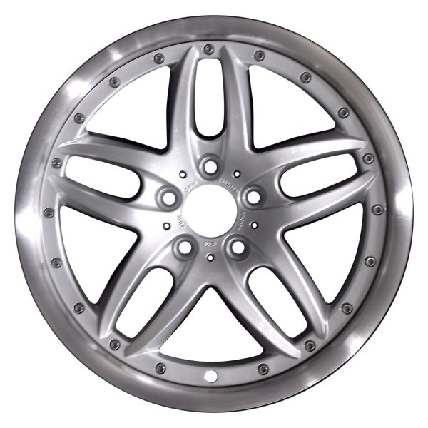 Perfection Wheel® - 17 x 8 Double 5-Spoke Bright Fine Silver Flange Cut Alloy Factory Wheel (Refinished)
