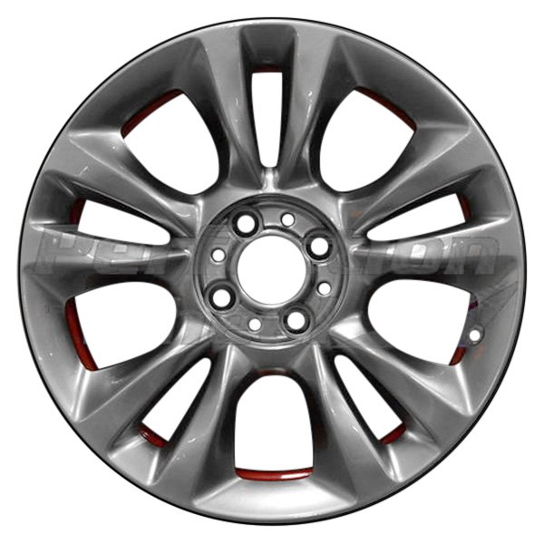 Perfection Wheel® - 16 x 6.5 Double 5-Spoke Hyper Smoked with Red Full Face Alloy Factory Wheel (Refinished)
