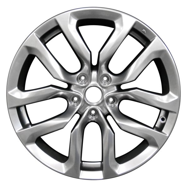 Perfection Wheel® - 18 x 8 5 V-Spoke Hyper Bright Smoked Silver Full Face Alloy Factory Wheel (Refinished)