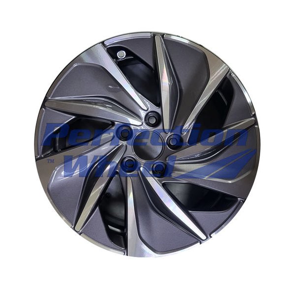 Perfection Wheel® - 17 x 7 5 Spiral-Spoke Medium Charcoal Metallic Black Base Alloy Factory Wheel (Refinished)