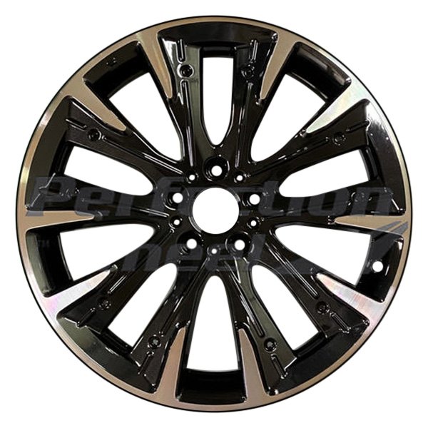 Perfection Wheel® - 19 x 8.5 10-Slot Brilliant Black Crystal Hypersilver Alloy Factory Wheel (Refinished)