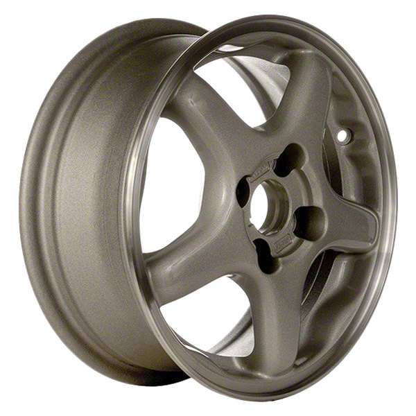 Perfection Wheel® - 14 x 5.5 5-Spoke Medium Sparkle Silver Flange Cut Texture Alloy Factory Wheel (Refinished)