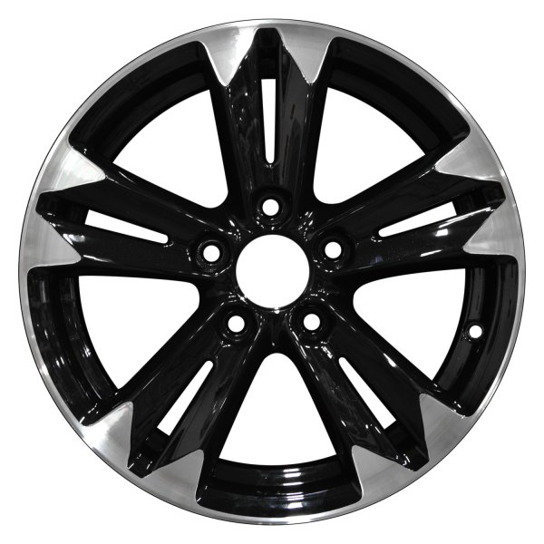 Perfection Wheel® - 16 x 6 Double 5-Spoke Black Flange Cut Alloy Factory Wheel (Refinished)