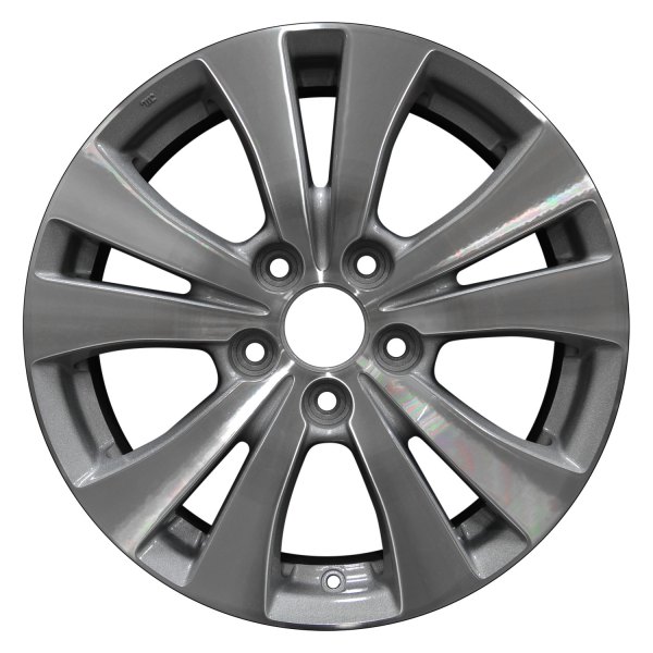 Perfection Wheel® - 17 x 7 5 V-Spoke Dark Blueish Sparkle Silver Machine Texture Alloy Factory Wheel (Refinished)