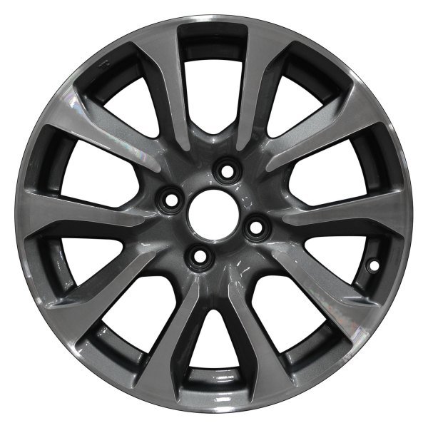 Perfection Wheel® - 16 x 6 5 V-Spoke Medium Charcoal Machined Bright Alloy Factory Wheel (Refinished)