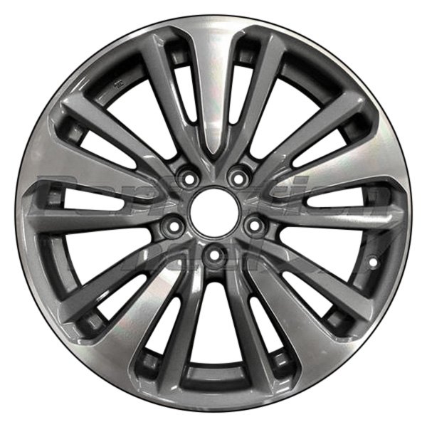 Perfection Wheel® - 18 x 8 5 W-Spoke Medium Charcoal Machined Bright Alloy Factory Wheel (Refinished)
