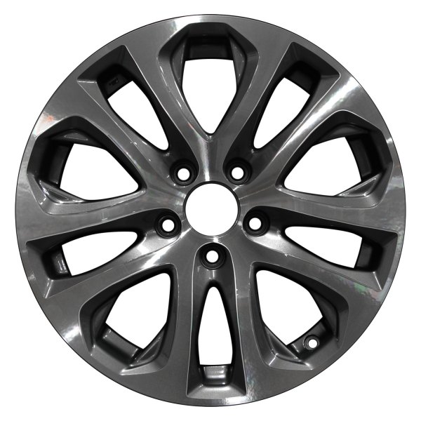 Perfection Wheel® - 17 x 7 5 V-Spoke Dark Metallic Charcoal Machined Bright Alloy Factory Wheel (Refinished)