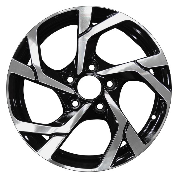 Perfection Wheel® - 16 x 6 10 Spiral-Spoke Black Machined Bright Alloy Factory Wheel (Refinished)