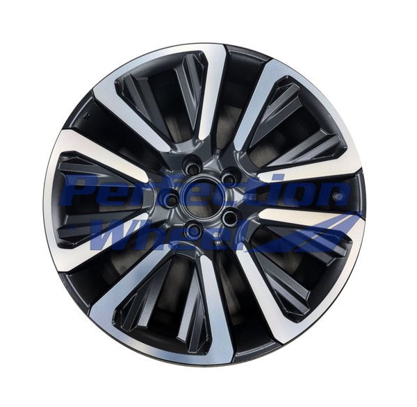 Perfection Wheel® - 19 x 7.5 5 V-Spoke Black Metallic Charcoal Black Base Machined Matte Clear POD Alloy Factory Wheel (Refinished)