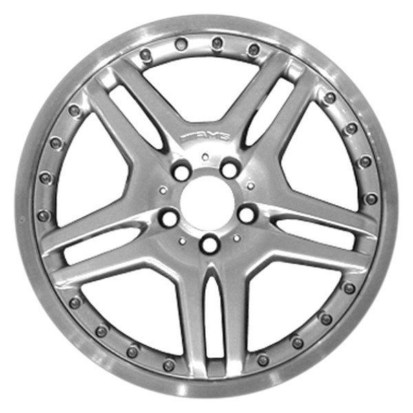 Perfection Wheel® - 19 x 8.5 Double 5-Spoke Hyper Dark Smoked Silver Flange Cut Bright Alloy Factory Wheel (Refinished)