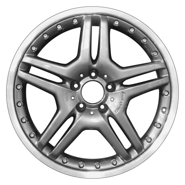 Perfection Wheel® - 19 x 8.5 Double 5-Spoke Dark Metallic Charcoal Flange Cut Alloy Factory Wheel (Refinished)