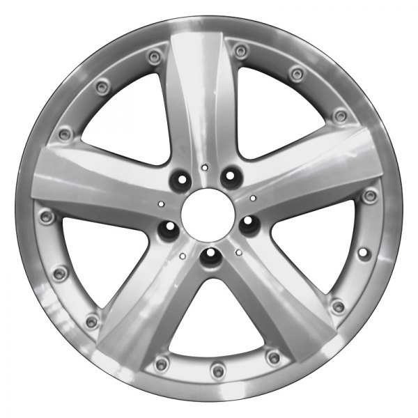 Perfection Wheel® - 18 x 7.5 5-Spoke Fine Bright Silver Flange Cut Machine Face Alloy Factory Wheel (Refinished)