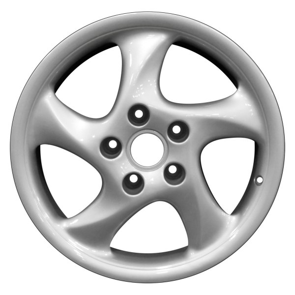 Perfection Wheel® - 18 x 10 5 Spiral-Spoke Bright Fine Silver Full Face Alloy Factory Wheel (Refinished)
