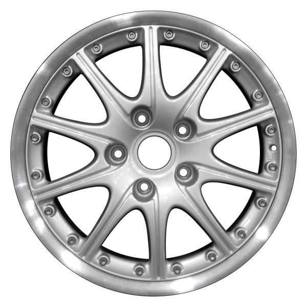 Perfection Wheel® - 18 x 7.5 10 I-Spoke Bright Fine Metallic Silver Flange Cut Alloy Factory Wheel (Refinished)