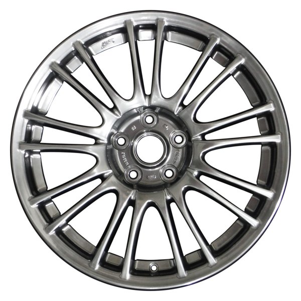 Perfection Wheel® - 18 x 8.5 9 Double I-Spoke Hyper Dark Smoked Silver Full Face Bright Alloy Factory Wheel (Refinished)