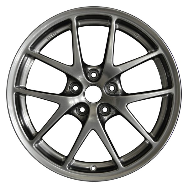Perfection Wheel® - 18 x 8.5 5 V-Spoke Hyper Bright Smoked Silver Full Face Bright Alloy Factory Wheel (Refinished)
