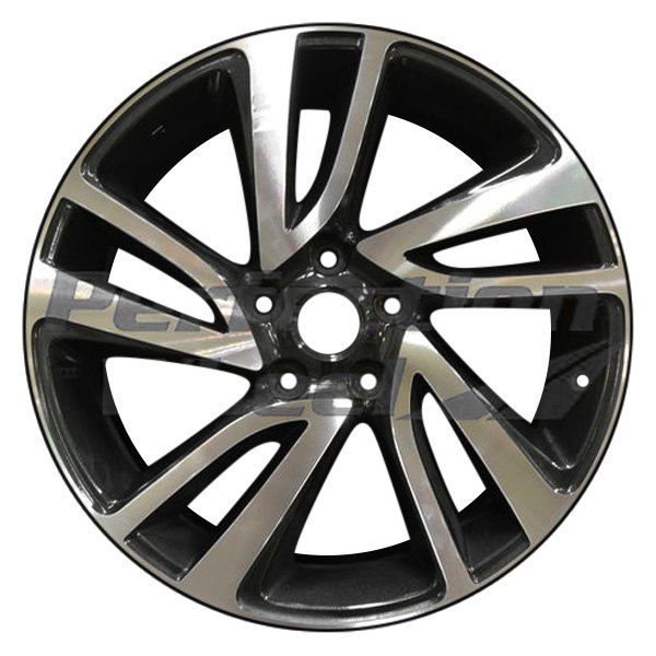 Perfection Wheel® - 18 x 7.5 5 Double Spiral-Spoke Dark Charcoal Machined Bright Alloy Factory Wheel (Refinished)