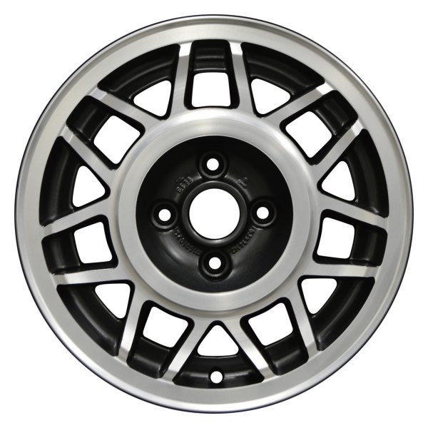 Perfection Wheel® - 14 x 6 7 V-Spoke Tuxedo Black Machine Semi Gloss Clear Alloy Factory Wheel (Refinished)