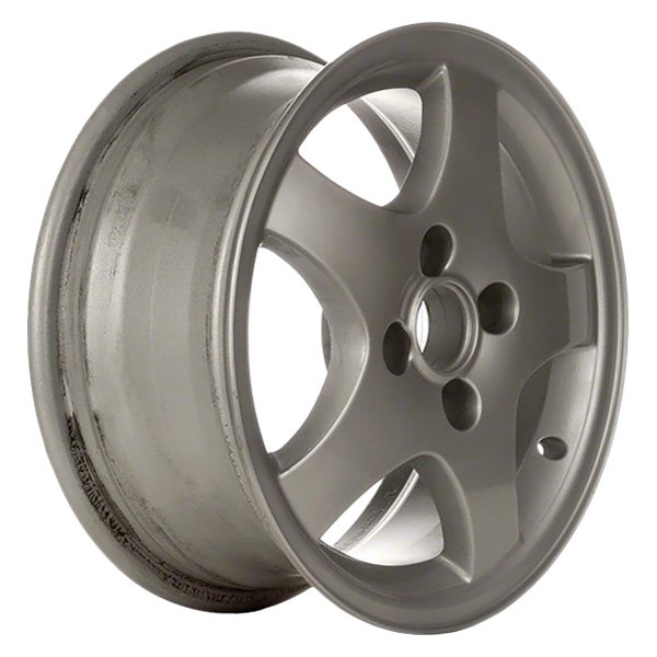 Perfection Wheel® - 14 x 6 5-Spoke Bright Fine Metallic Silver Full Face Alloy Factory Wheel (Refinished)