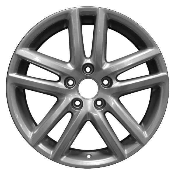 Perfection Wheel® - 17 x 7.5 Double 5-Spoke Hyper Bright Mirror Silver Full Face Alloy Factory Wheel (Refinished)