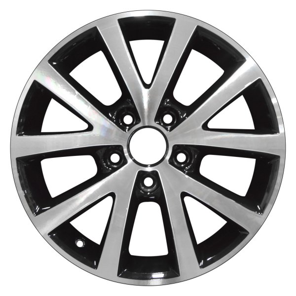 Perfection Wheel® - 16 x 6.5 5 V-Spoke Black Machined Bright Alloy Factory Wheel (Refinished)