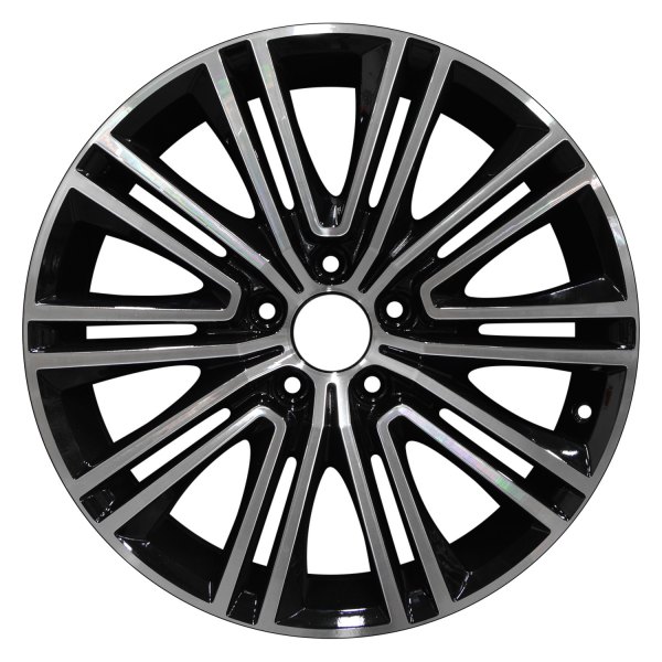 Perfection Wheel® - 18 x 8 Double V-Spoke Black Machined Bright Alloy Factory Wheel (Refinished)