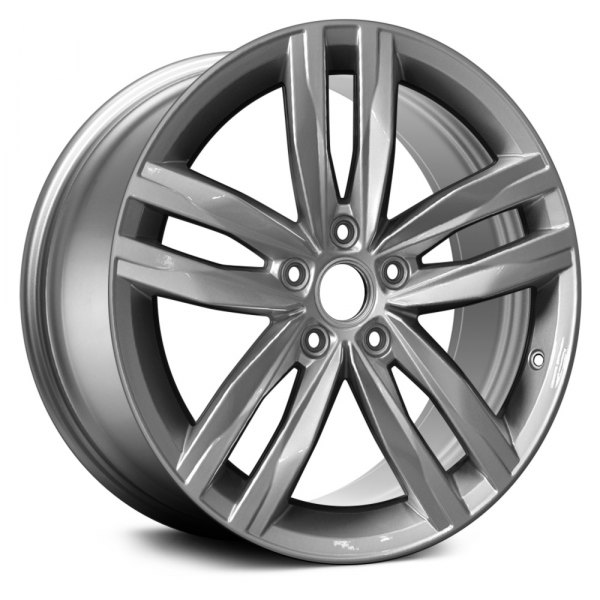Perfection Wheel® - 18" Refinished 5 Double Spokes Hyper Bright Silver Full Face Factory Alloy Wheel