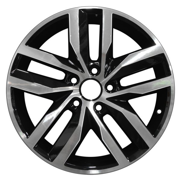 Perfection Wheel® - 17 x 7 Double 5-Spoke Black Machined Bright Alloy Factory Wheel (Refinished)