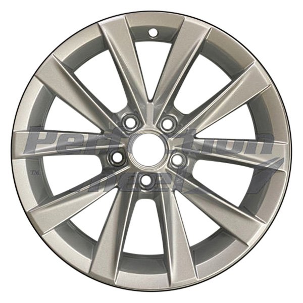 Perfection Wheel® - 17 x 7.5 5 V-Spoke Bright Fine Metallic Silver Full Face Alloy Factory Wheel (Refinished)