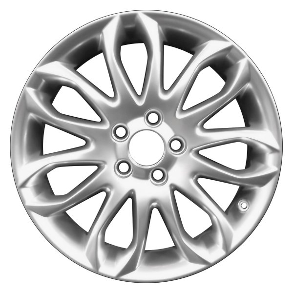 Perfection Wheel® - 17 x 7 7 V-Spoke Hyper Bright Mirror Silver Full Face Alloy Factory Wheel (Refinished)