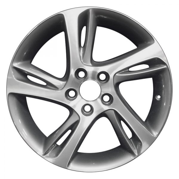 Perfection Wheel® - 17 x 7 5 Double Spiral-Spoke Medium Metallic Charcoal Machined Alloy Factory Wheel (Refinished)