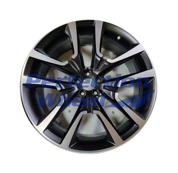Perfection Wheel® - 22 x 9 5 V-Spoke Gloss Black Machined PIB and POD Satin Clear Alloy Factory Wheel (Refinished)