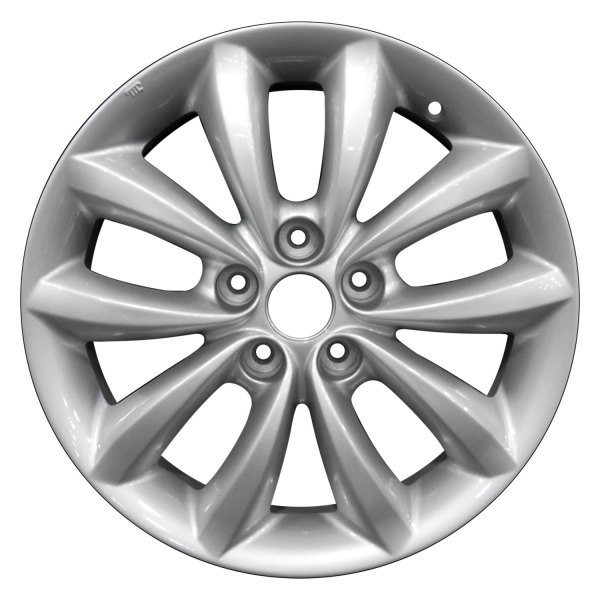 Perfection Wheel® - 17 x 7 5 V-Spoke Bright Fine Silver Full Face Alloy Factory Wheel (Refinished)