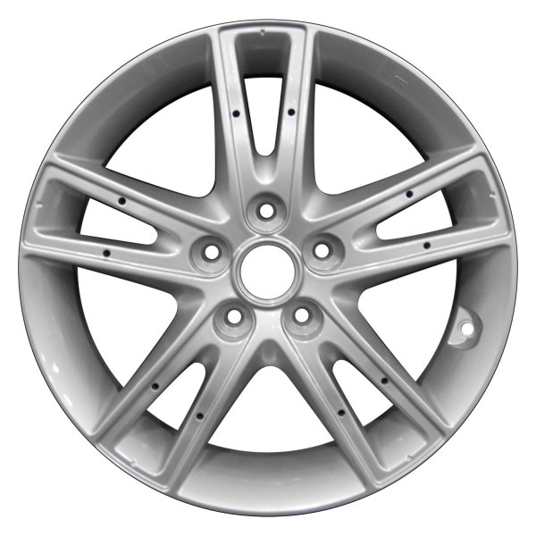 Perfection Wheel® - 17 x 7 Double 5-Spoke Bright Fine Silver Full Face Alloy Factory Wheel (Refinished)