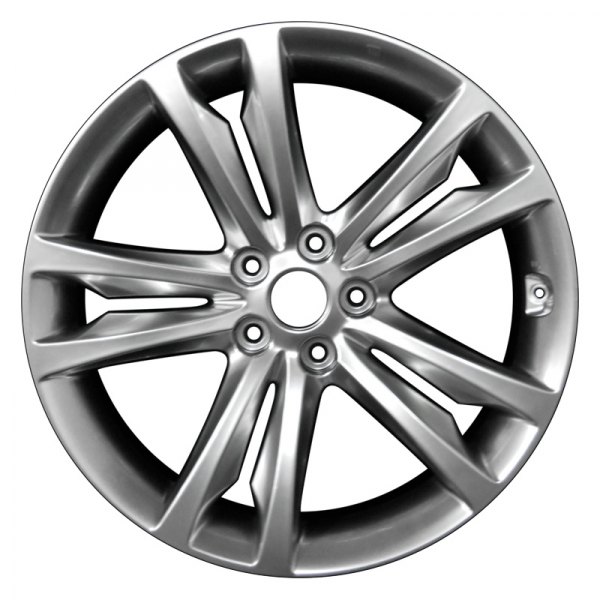 Perfection Wheel® - 19 x 8 Double 5-Spoke Hyper Bright Smoked Silver Full Face Alloy Factory Wheel (Refinished)